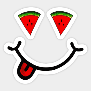 Watermelon & Smile (in the shape of a face) Sticker